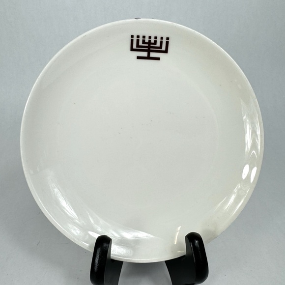 VTG 1970-80s Shenango China Menorah Bread Plates Judaica Restaurant Ware Set/4 - Picture 7 of 12